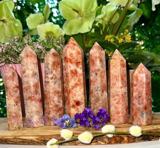 Wholesale Lot 1 lb Natural Sunstone Tower Obelisk Point Wand Crystal Energy Healing