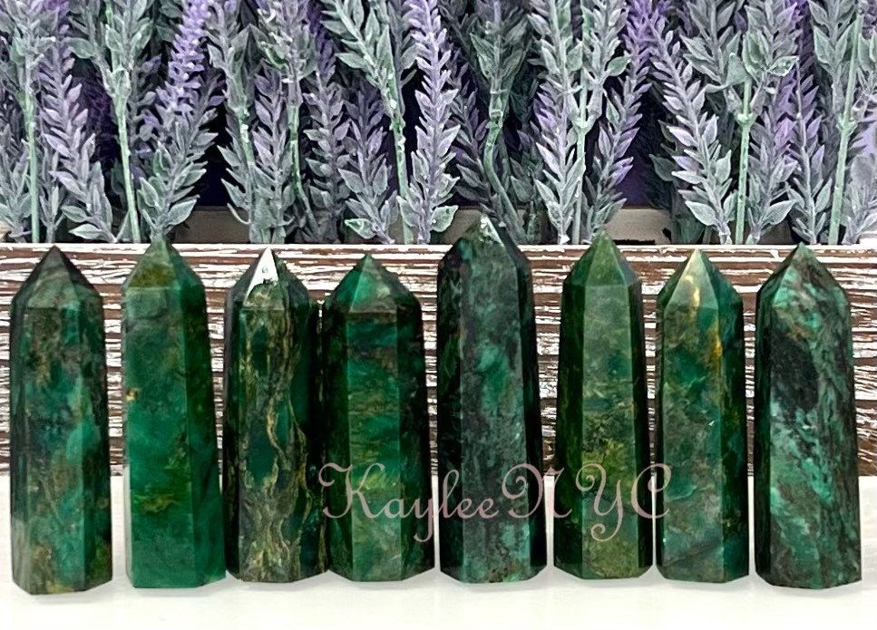 Wholesale Lot 2 lbs Natural Emerald Jade Obelisk tower Point Crystal Healing Energy