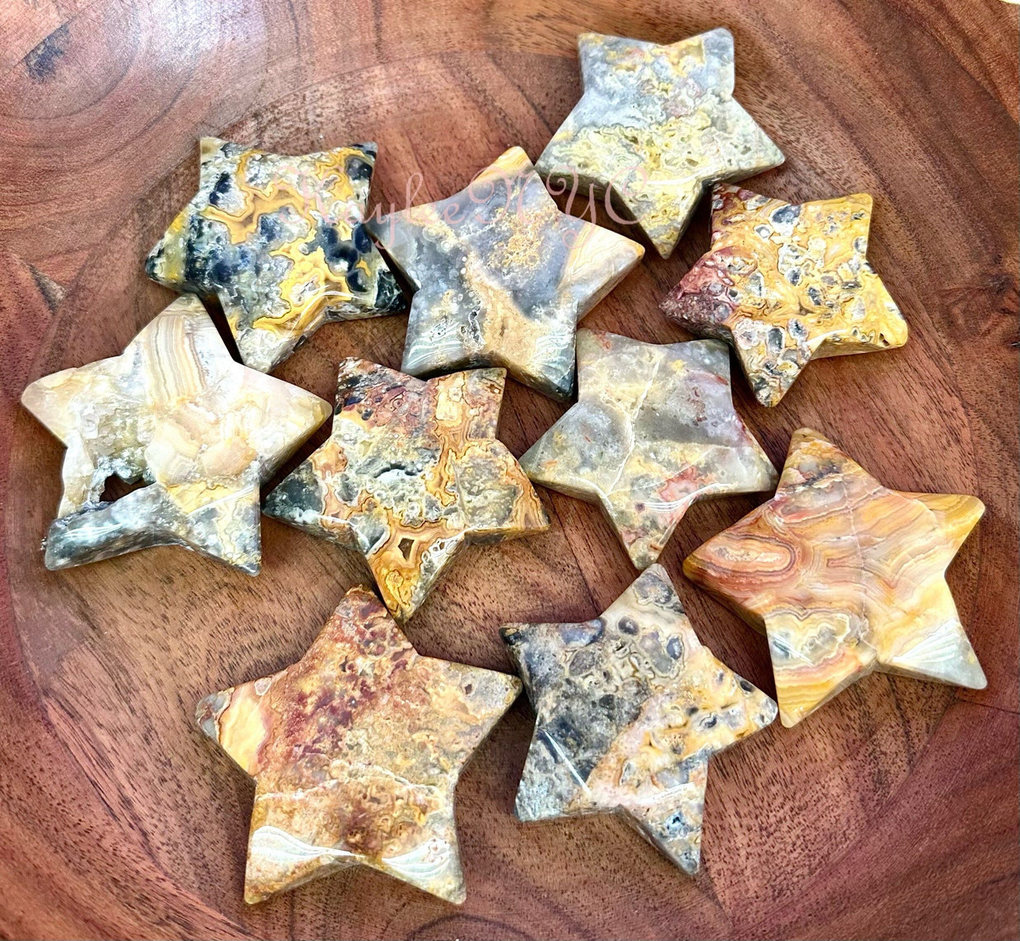 Wholesale Lot 10 PCs Natural Crazy Lace Agate Crystal Stars Healing Energy