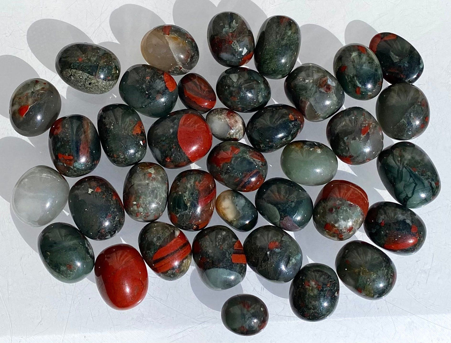 Wholesale Lot 2 Lbs Natural Blood Stone Tumble Healing Energy Nice Quality