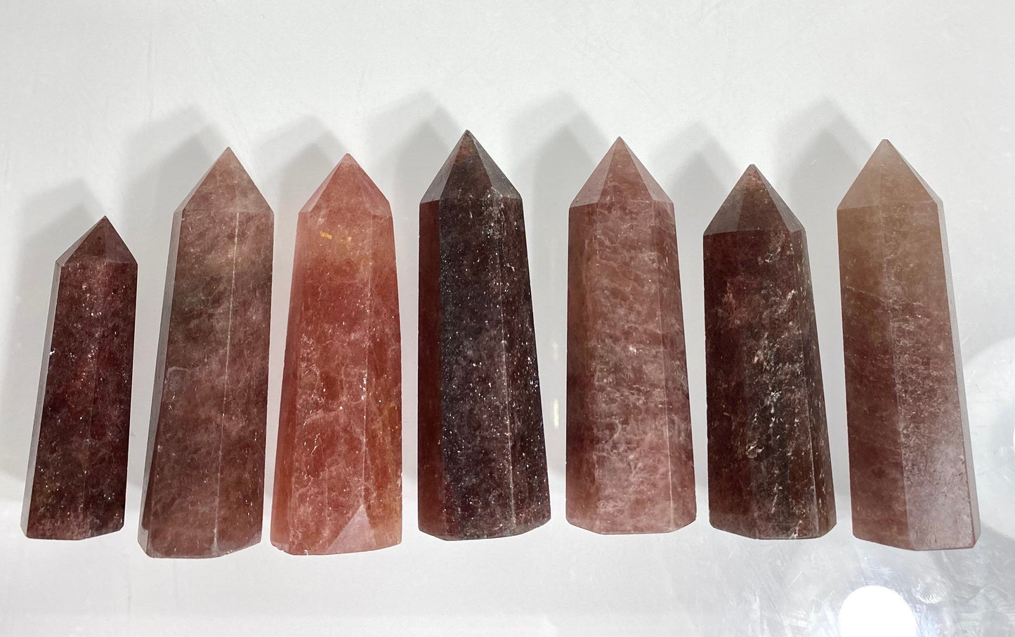 Wholesale Lot 1 lb Natural Strawberry Quartz Obelisk Tower Point Crystal Healing Energy