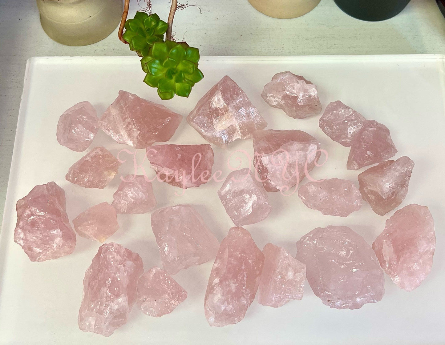 Wholesale Lot 2 Lbs Natural Raw Rose Quartz Crystal Nice Quality