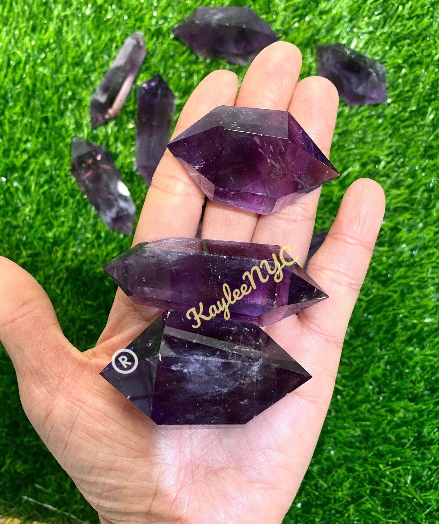 Wholesale Lot 1 lb Natural Amethyst Double Terminated Crystal Energy Healing