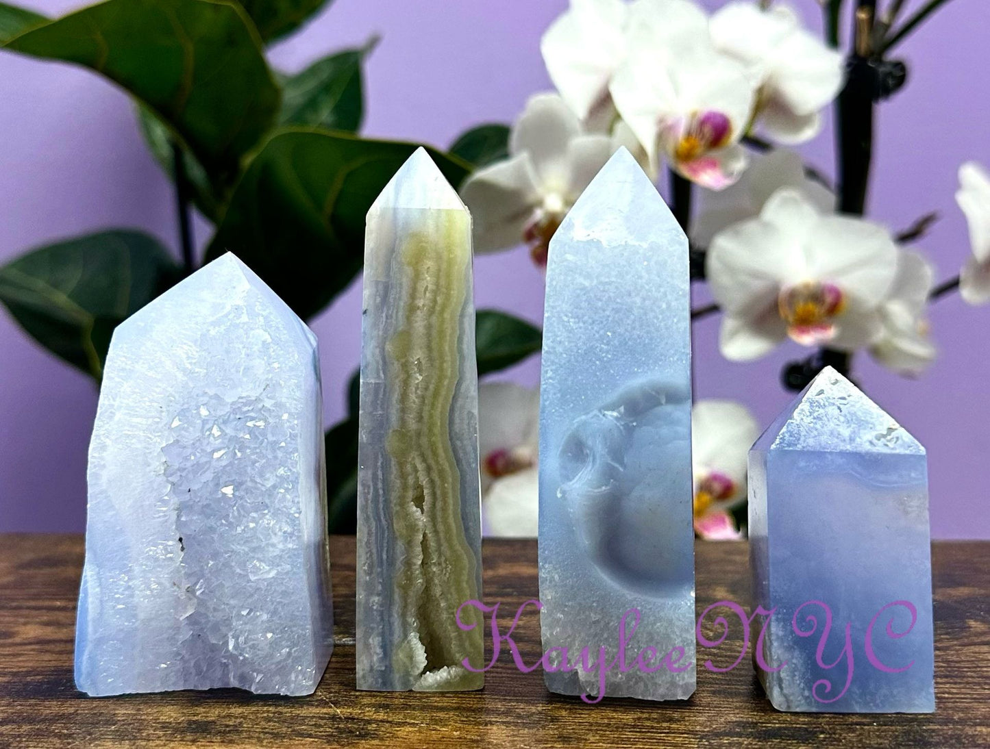 Wholesale Lot 1 Lb Natural Blue Lace Agate with Druzy Obelisk Tower Point Crystal