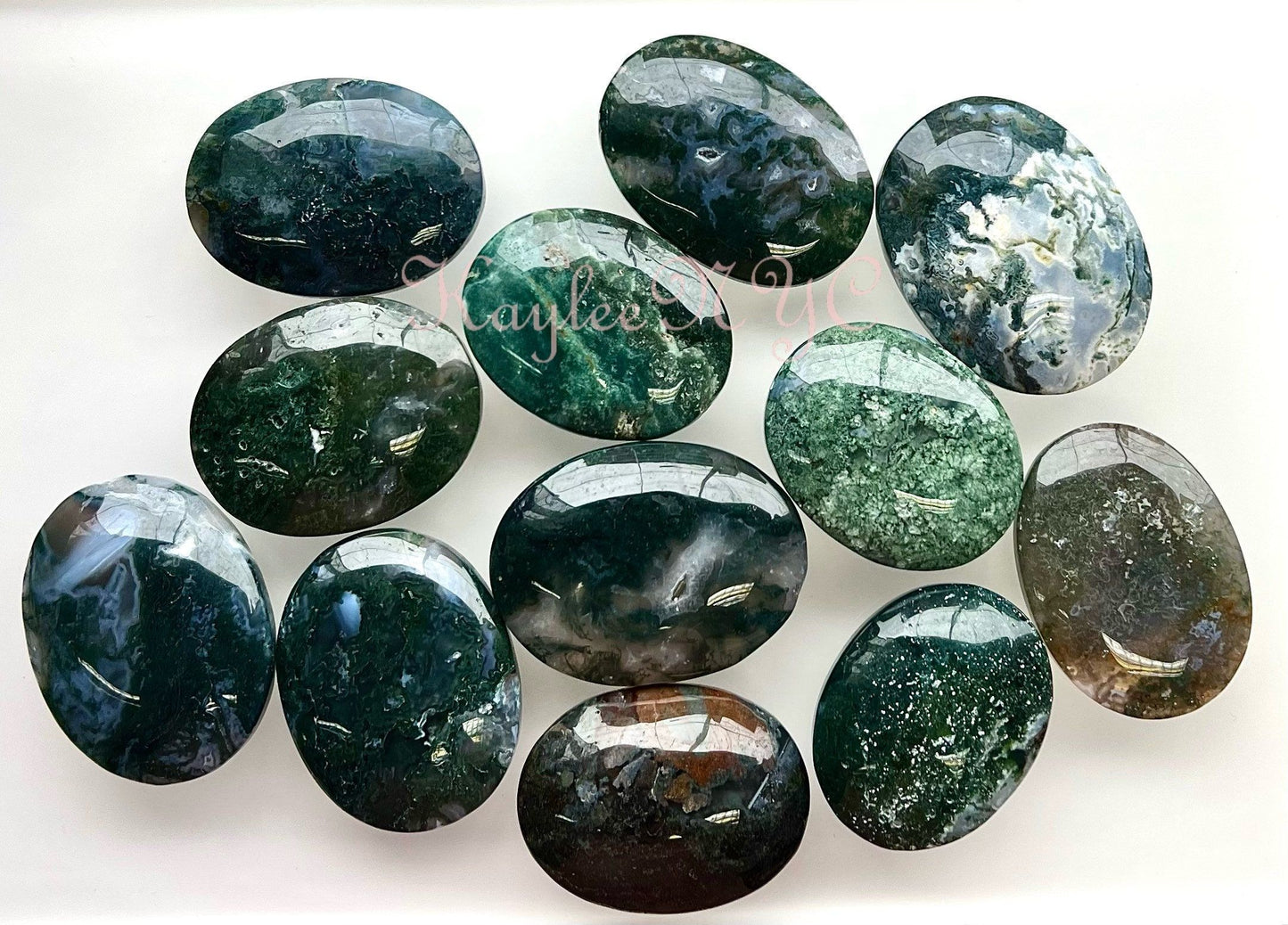 Wholesale Lot 2 Lbs Natural Moss Agate Palm Stone Crystal Healing Energy