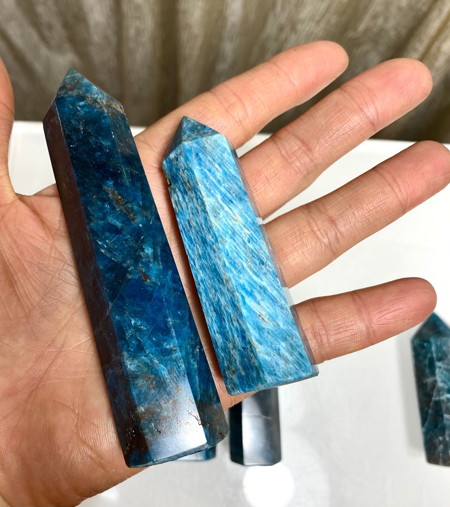 Wholesale Lot 1 lb Natural Apatite Tower Obelisk Point Wand Crystal Energy Healing