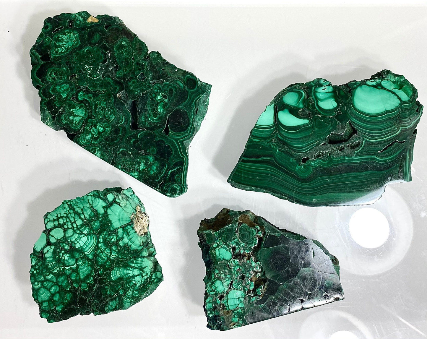 Wholesale Lot 3-5PCs  Natural Malachite Slab Crystal Nice Quality Healing Energy 1.9 to 2 lbs