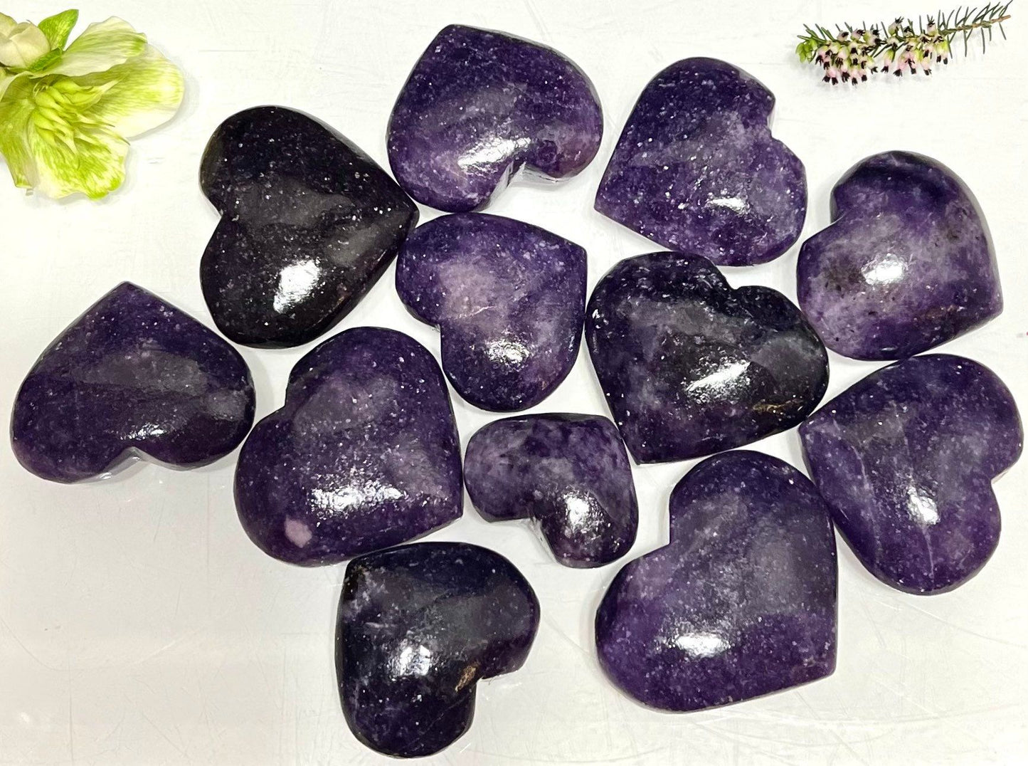 Wholesale Lot 2 Lbs Natural Lepidolite Crystal Heart Healing Energy