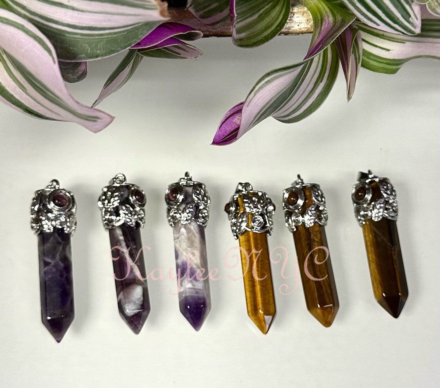 Wholesale Lot 11 Pcs Mix Crystal Pendant with Cats Eye Nice Quality Healing Energy