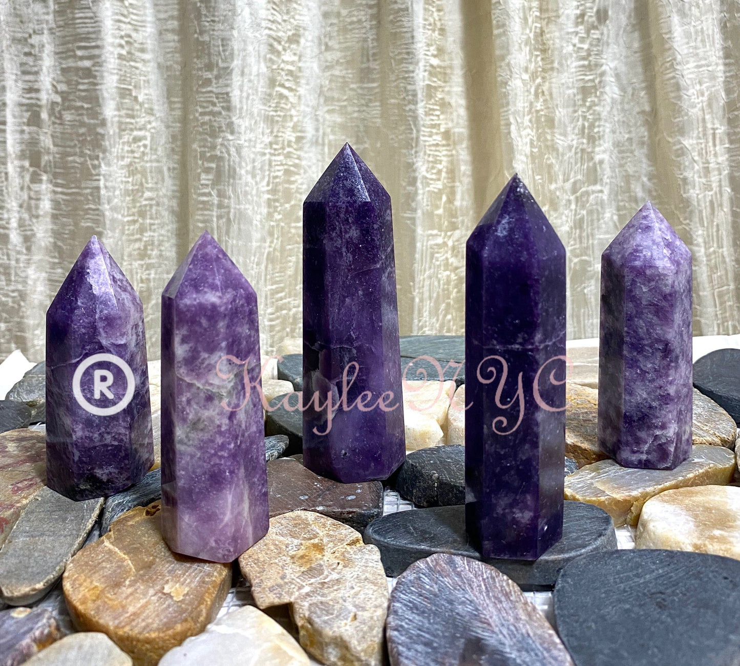 Wholesale Lot 1 lb Natural Lepidolite Tower Obelisk Point Wand Crystal Energy Healing