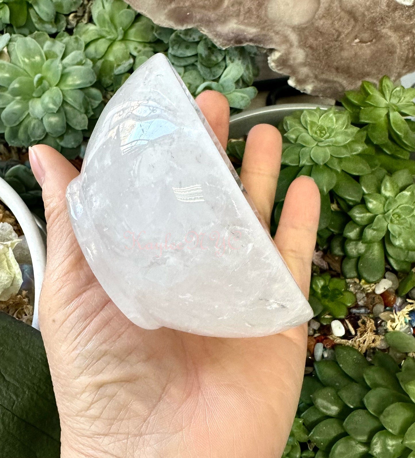 Wholesale Lot 3 pcs Natural Clear Quartz Bowls Crystal Healing Energy