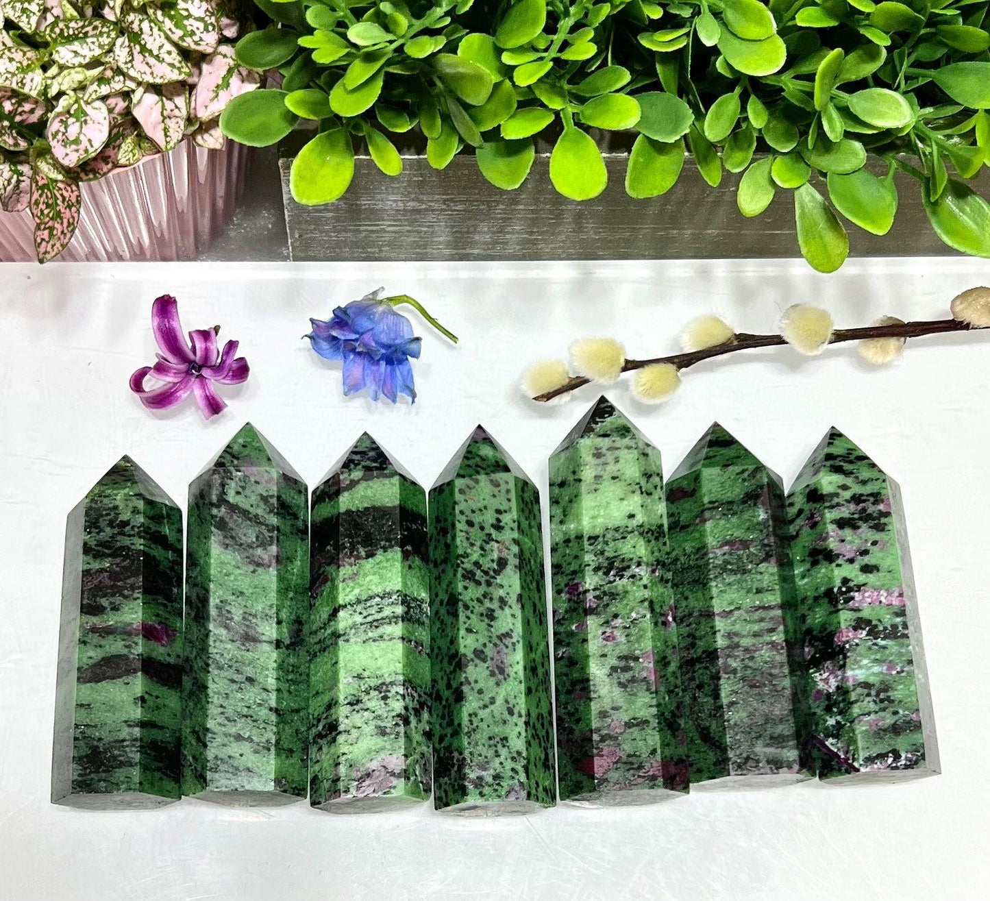 Wholesale Lot 2 lbs Natural Ruby Zoisite Obelisk Tower Point Crystal Healing Energy