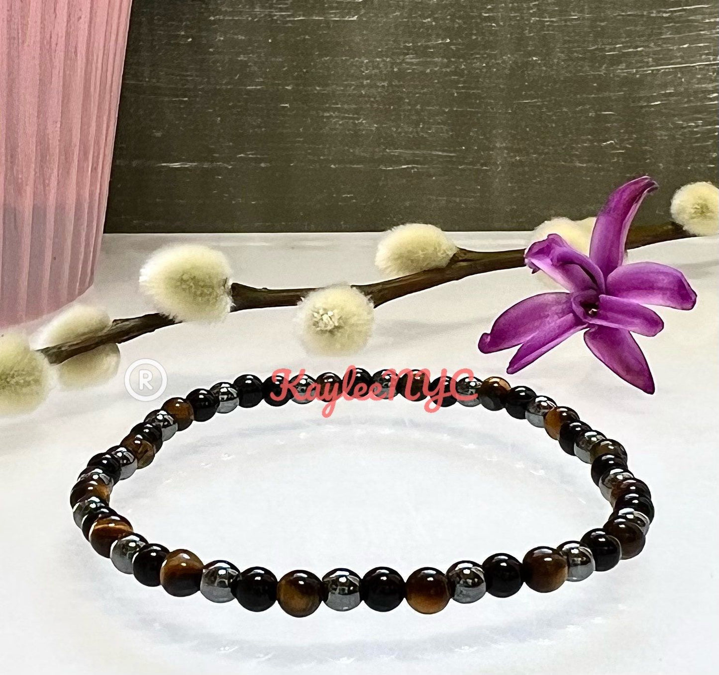 Wholesale Lot 6 Pcs Natural Protection 4mm 7.5” Crystal Healing Stretch Bracelet