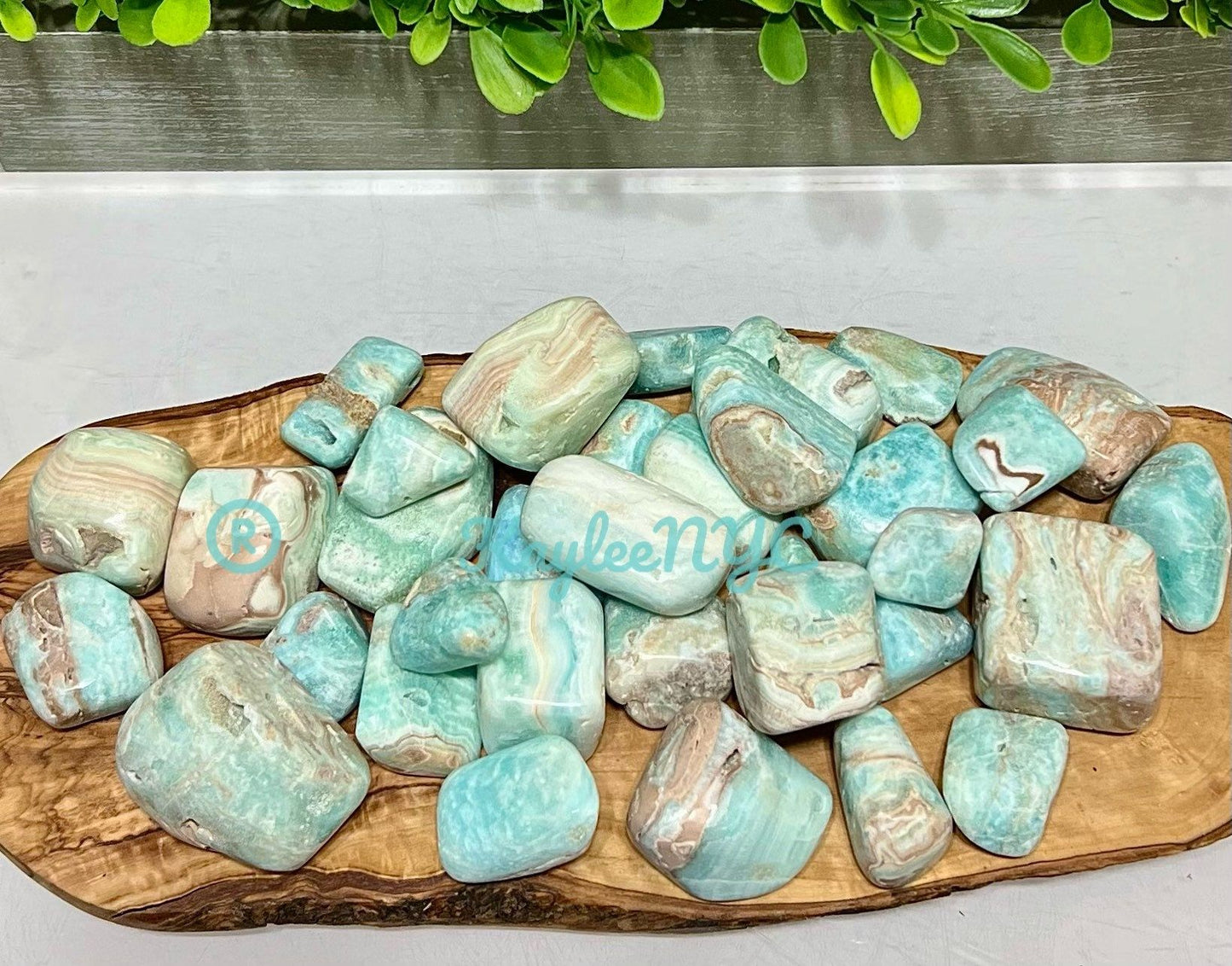 Wholesale Lot 2 lbs Natural Blue Aragonite Tumble Crystal Nice Quality Healing Energy