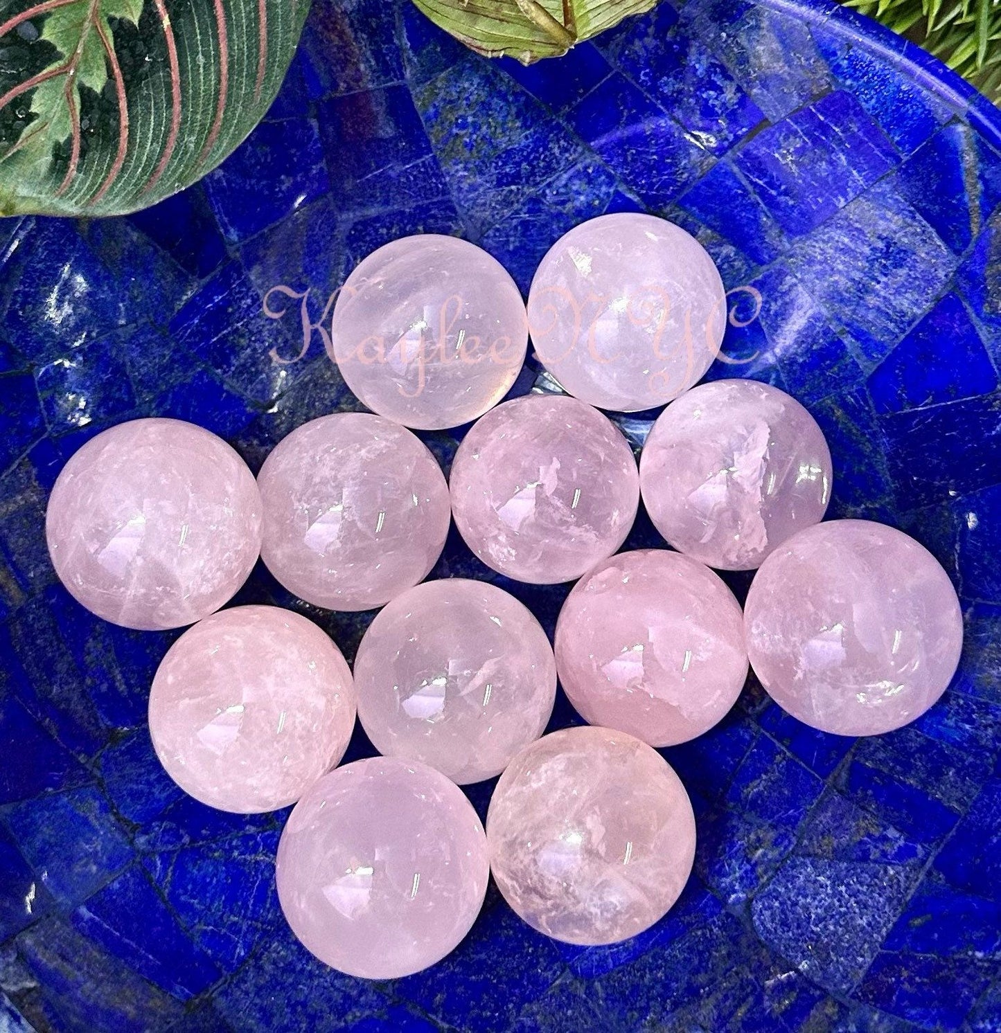 Wholesale Lot 12 Pcs Natural Rose Quartz Sphere Ball 35mm Crystal Nice Quality