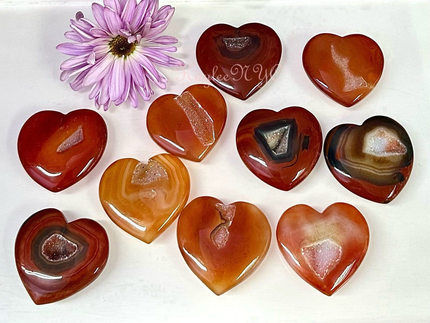 Wholesale Lot 1 lb Natural Druzy Carnelian Heart Crystal Healing Energy