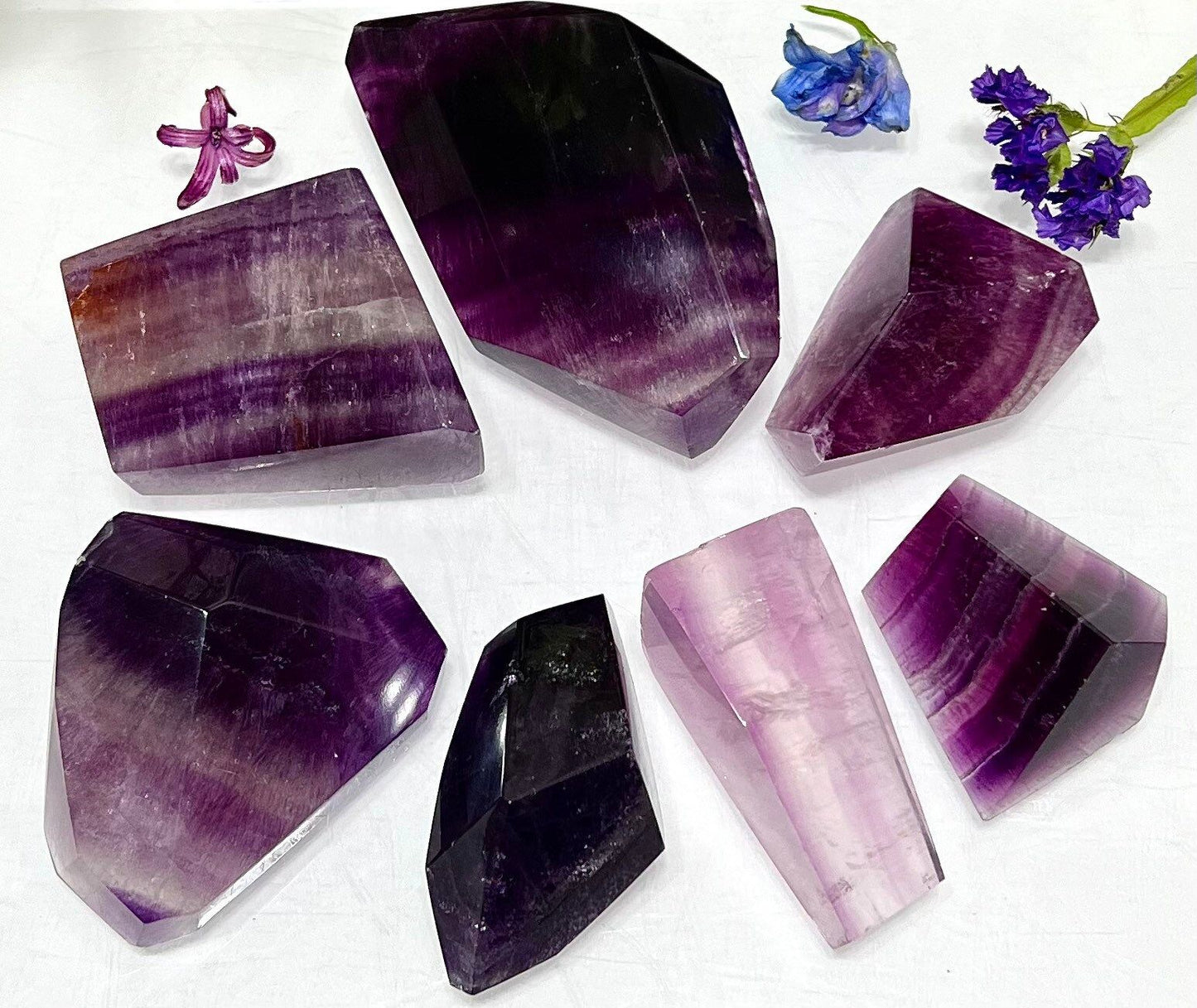 Wholesale Lot 2 lbs Natural Purple Fluorite Crystal Polished Freeform Healing Energy