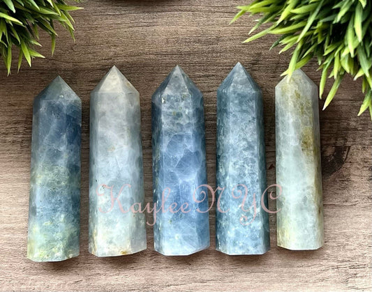 Wholesale Lot 1 Lb Natural Blue Calcite Obelisk Point Crystal Healing Energy