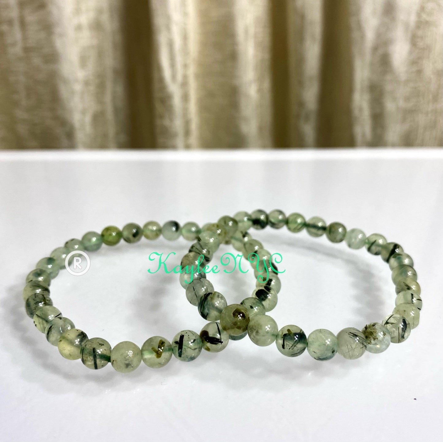 Wholesale Lot 6 Pcs Natural Green Prehnite 6mm 7.5” Crystal Healing Stretch Bracelet