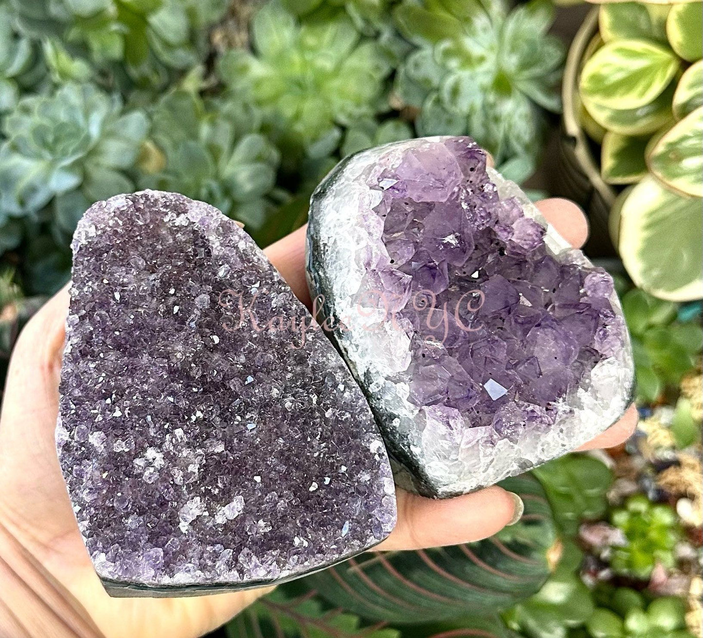 Wholesale Lot 2-3 PCs NaturalAmethyst cut base 4.8-5lbs Healing Energy