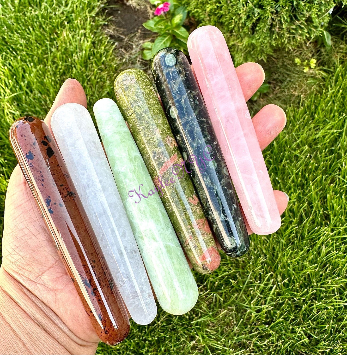 Wholesale Lot 8 Pcs Natural Mix Crystal Massage Wands Healing Energy