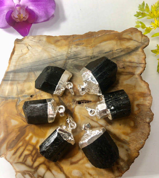 Wholesale Lot 6 Pcs Natural Black Tourmaline Pendant