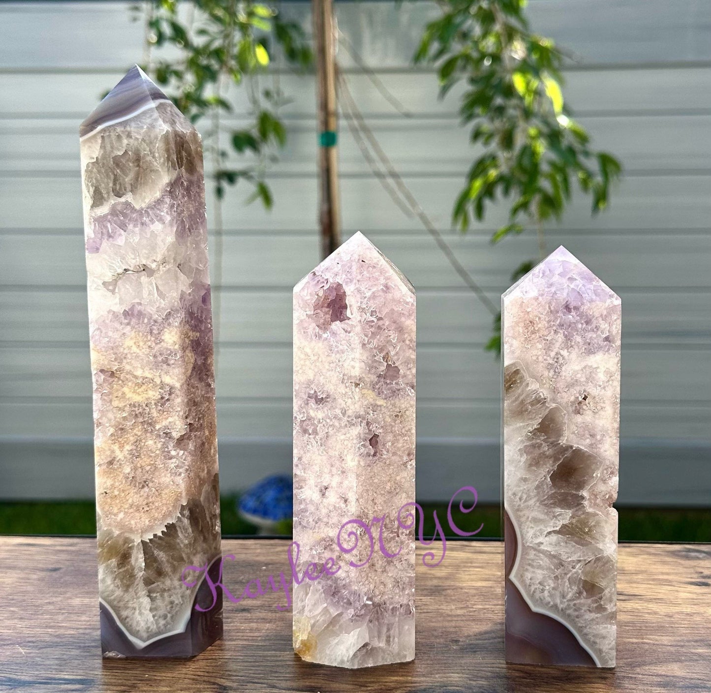 Wholesale Lot 2-3 pcs large Natural Pink Purple Amethyst obelisk Tower Point Crystal Healing Energy 4.8-5lbs