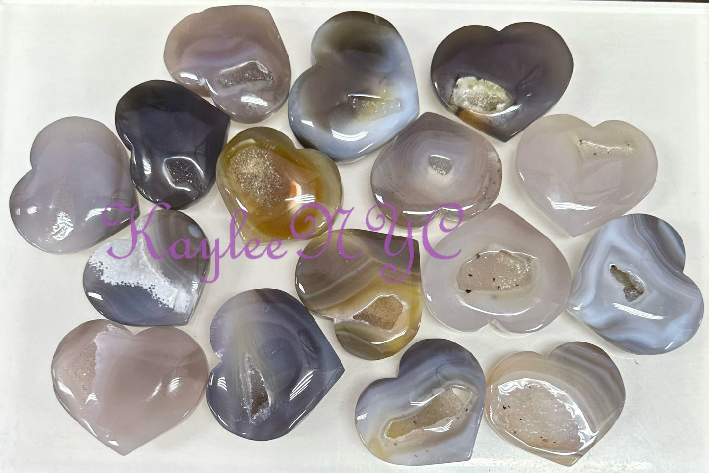 Wholesale Lot 2 lbs Natural Druzy Agate Heart Crystal Healing Energy