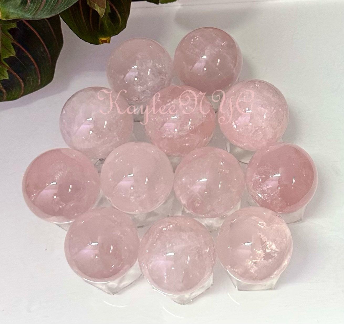 Wholesale Lot 12 Pcs Natural Rose Quartz Sphere Ball 35mm Crystal Nice Quality