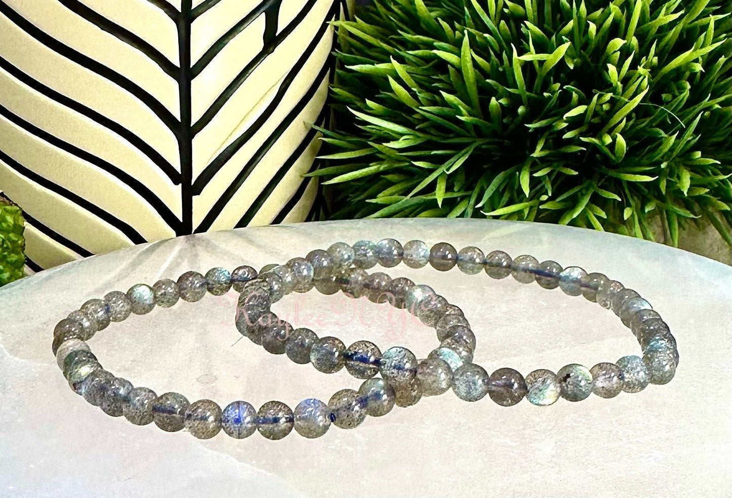 Wholesale 6 Pcs Natural Labradorite Bracelet 5mm 7.5” Healing Energy Crystal