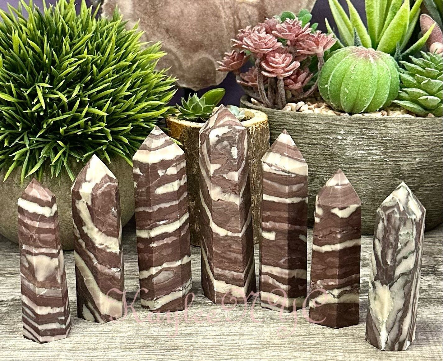 Wholesale Lot 1 Lb Natural Zebra Jasper Obelisk Tower Point Crystal Healing Energy