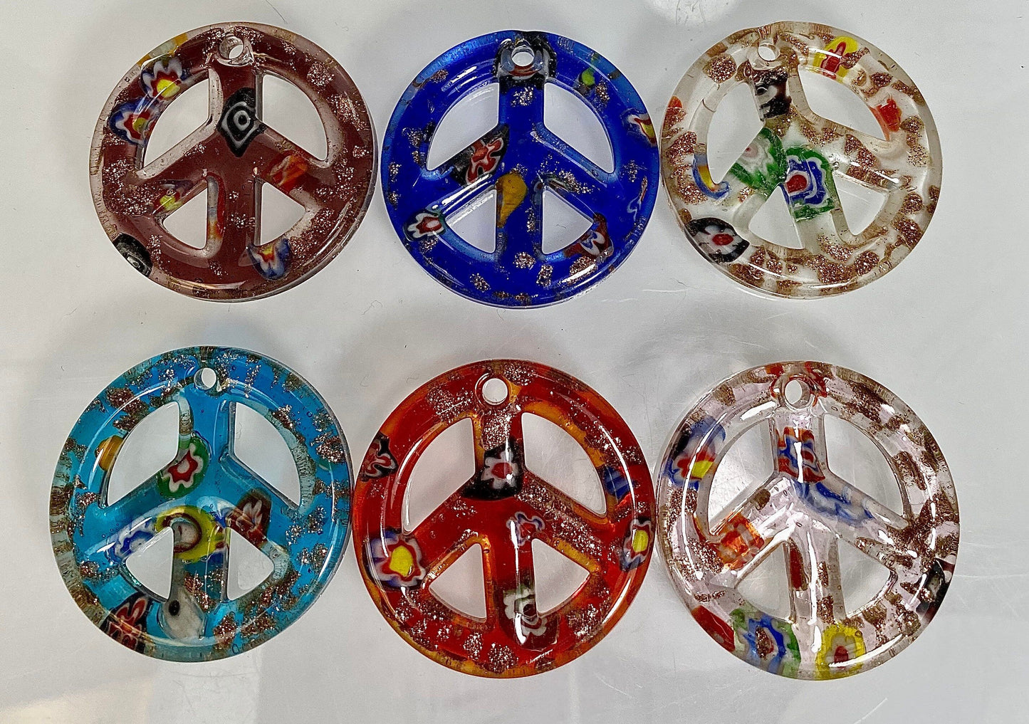 Wholesale Lot 12 Pcs piece sign Glass Pendant Hand Blown 1.5”