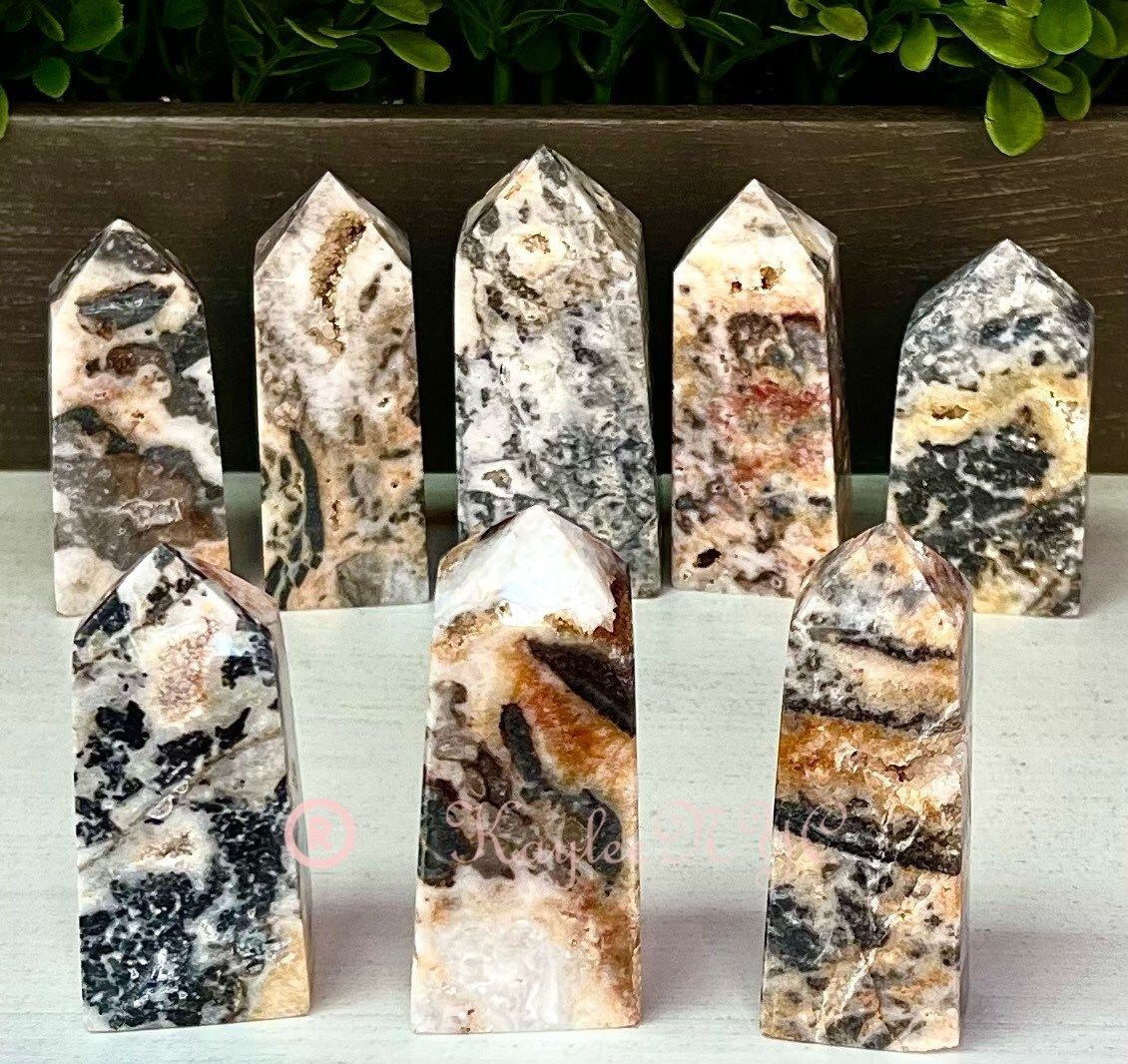 Wholesale Lot 2 lbs Natural Tiger Skin Agate Obelisk Tower Point Crystal Healing Energy