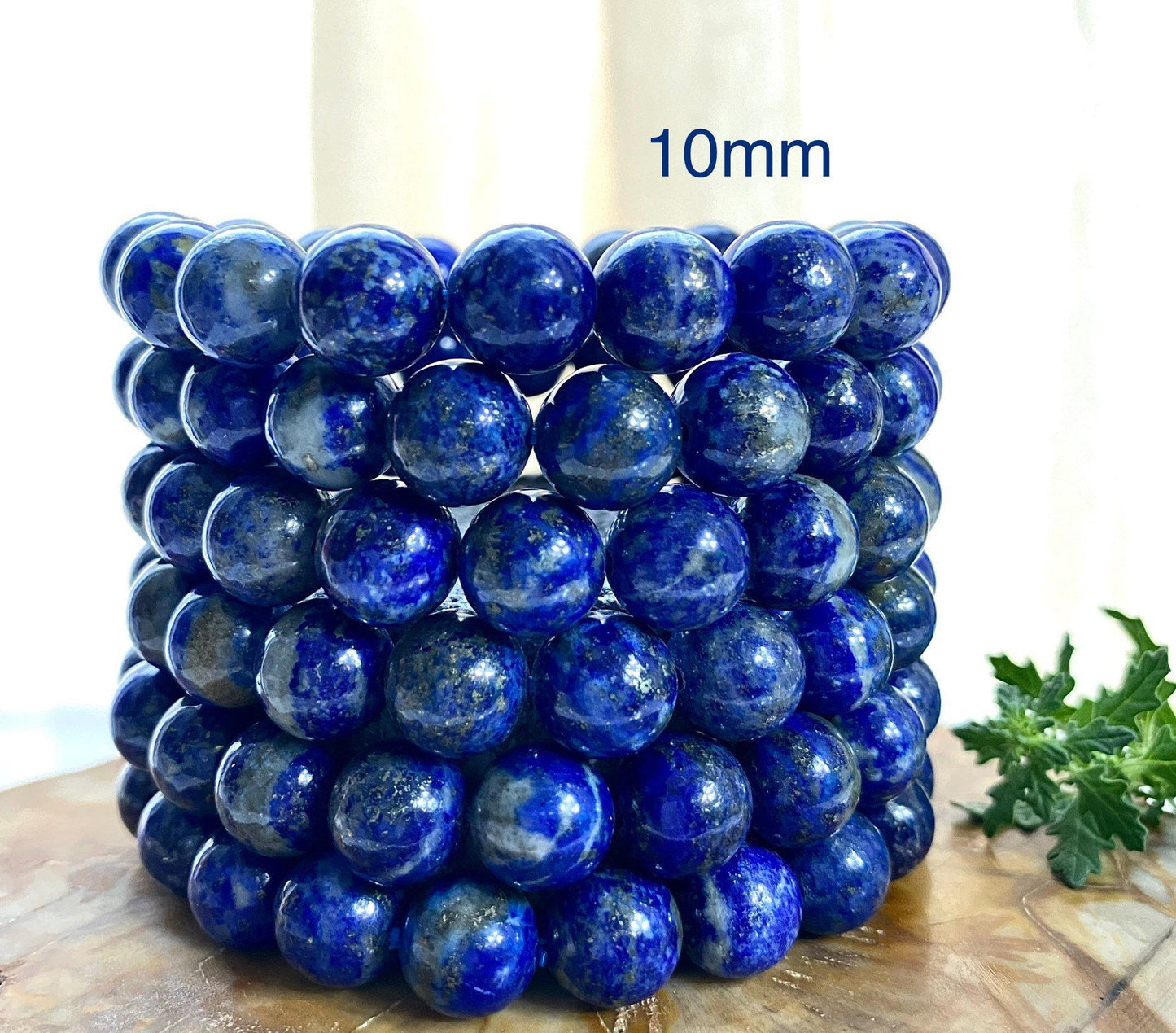 Wholesale 6 Pcs Natural Lapis Lazuli 10mm 7.5" Crystal Healing Stretch Bracelet