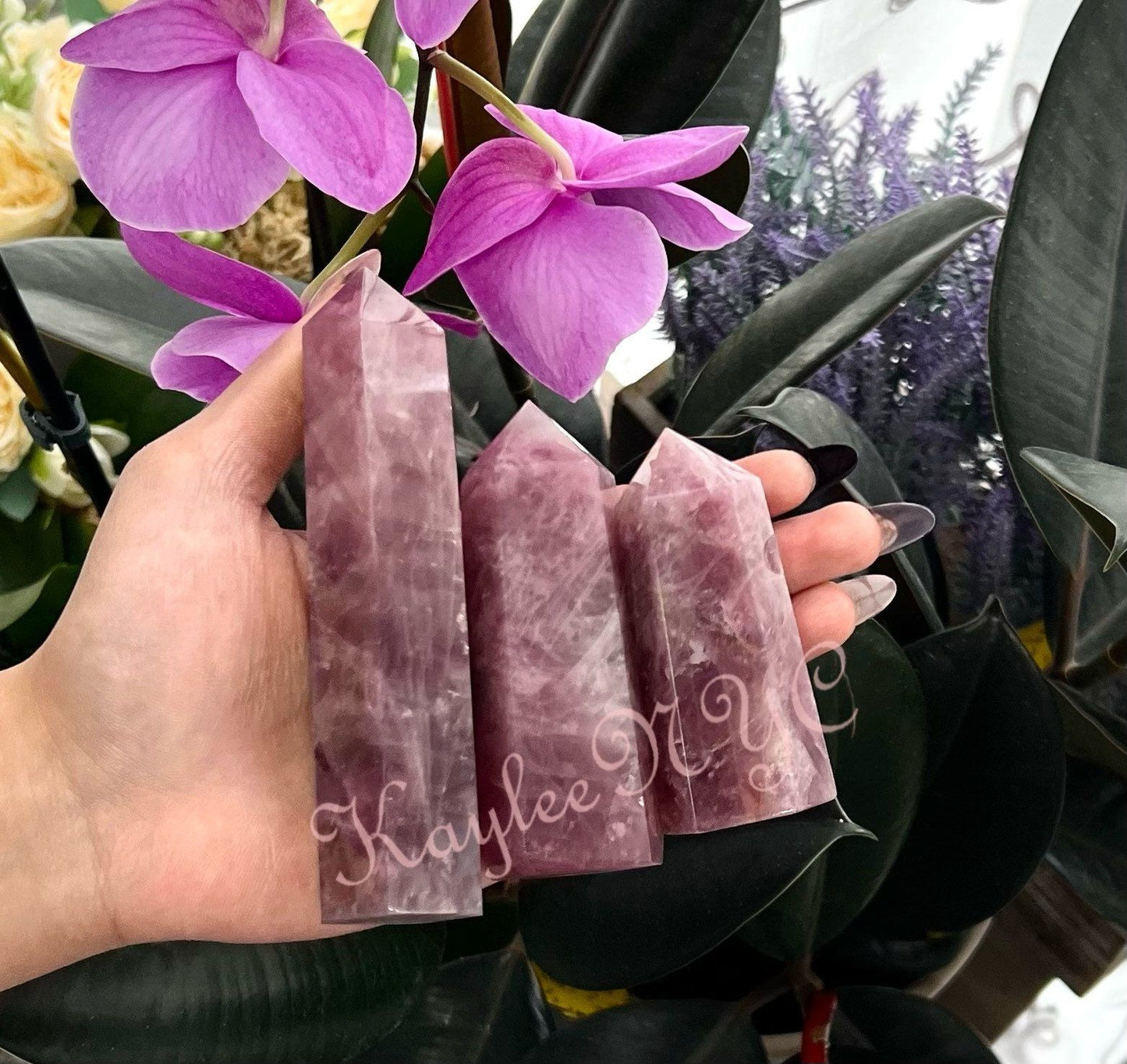 Wholesale Lot 2 lbs Natural Purple Rose Quartz Obelisks Crystal Tower Point