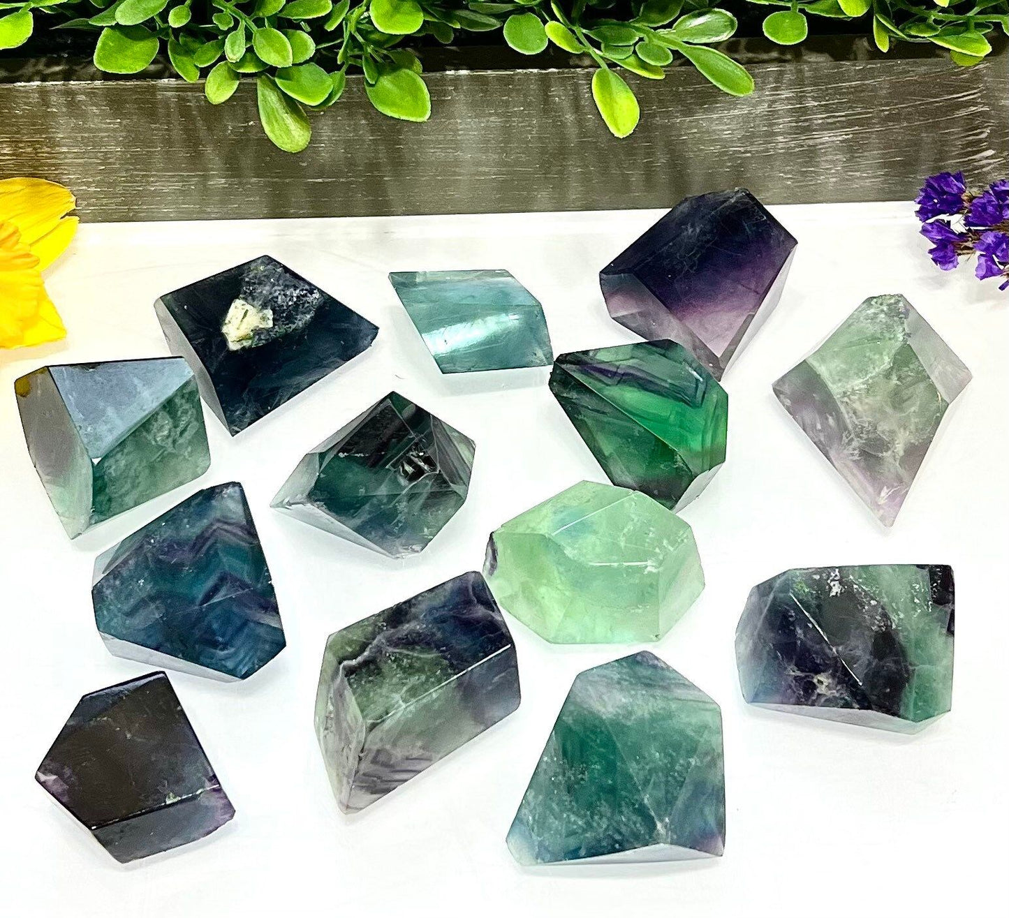 Wholesale Lot 2 lbs Natural Fluorite Crystal Polished Freeform Healing Energy