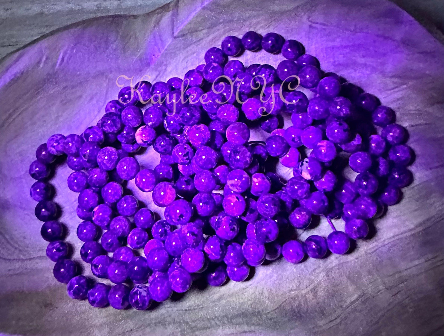 Wholesale 6 Pcs Natural Yooperlite ask Emberlite 8mm 7.5” Crystal Healing Stretch Bracelet