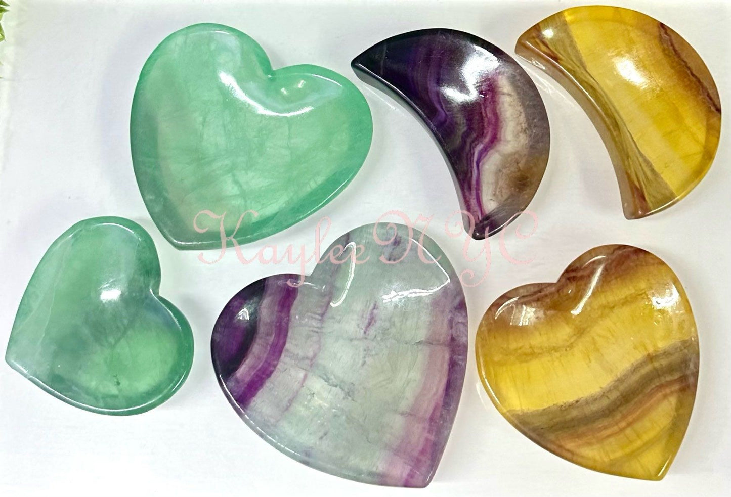 Wholesale Lot 6 pcs Natural Fluorite mixed Bowls Crystal Healing Energy