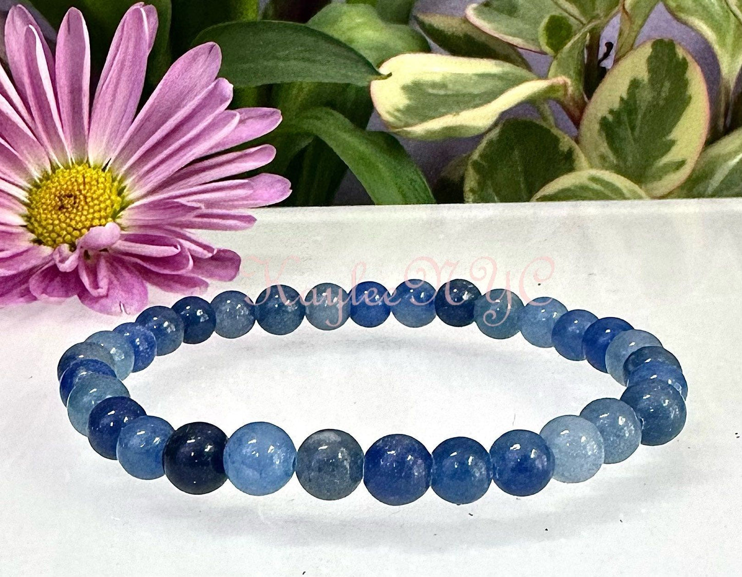 Wholesale Lot 6 Pcs Natural Blue Aventurine 6mm 7.5” Crystal Healing Stretch Bracelet