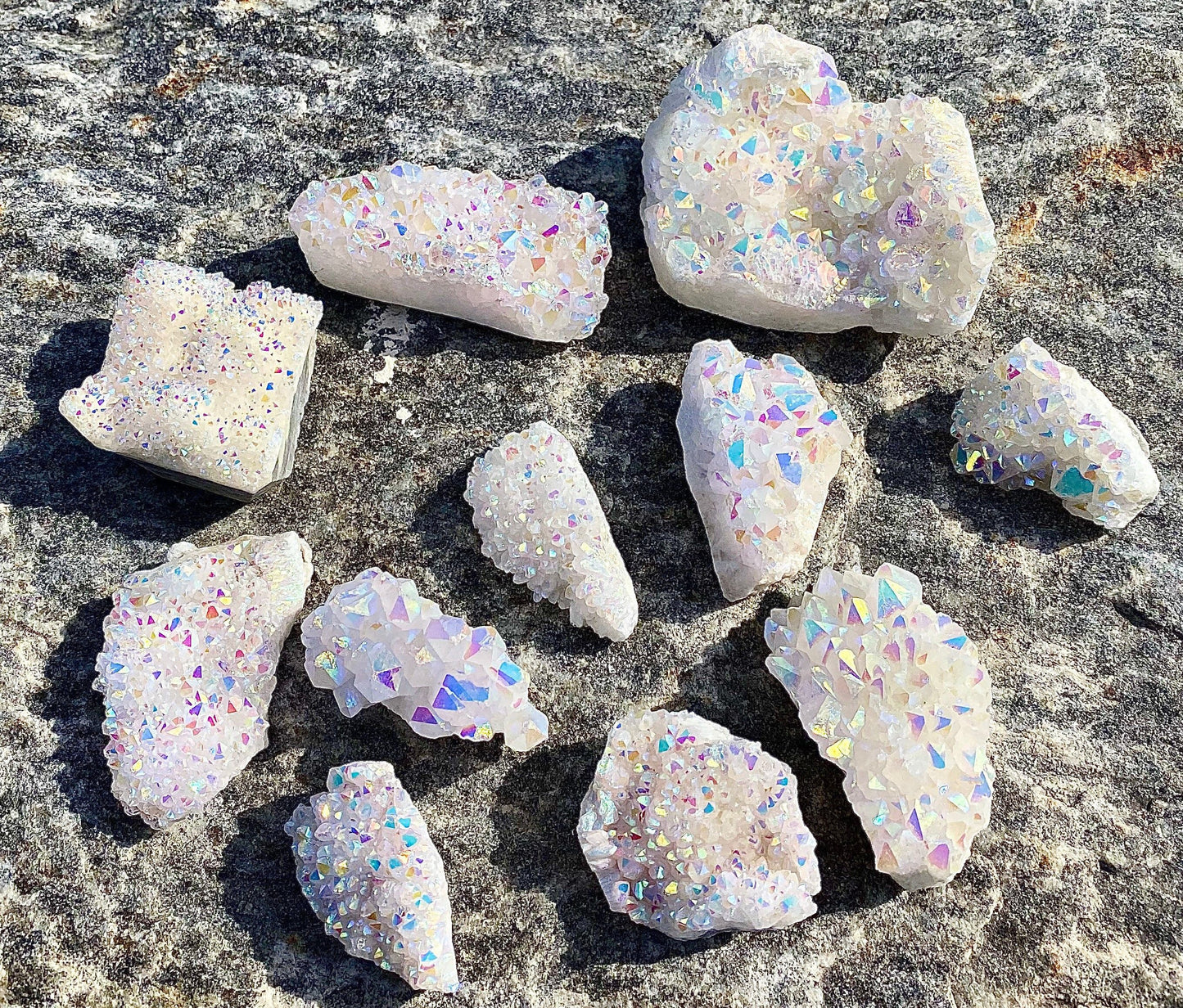 Wholesale Lot 2 Lbs Angel Aura Quartz Cluster Crystal Raw Nice Quality