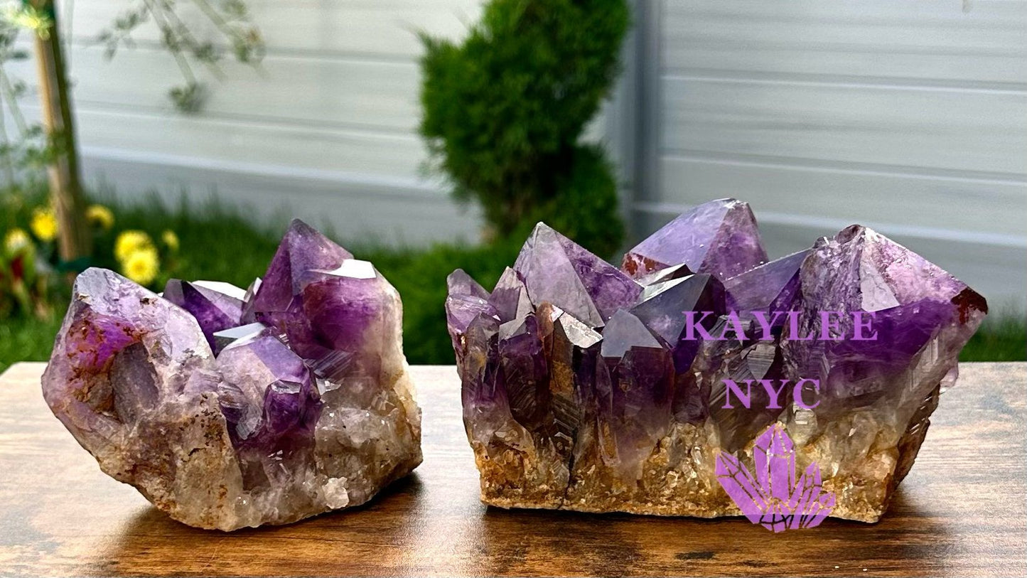 Wholesale Lot 2-3 PCs Natural Amethyst Cluster 6.8-7lbs Healing Energy