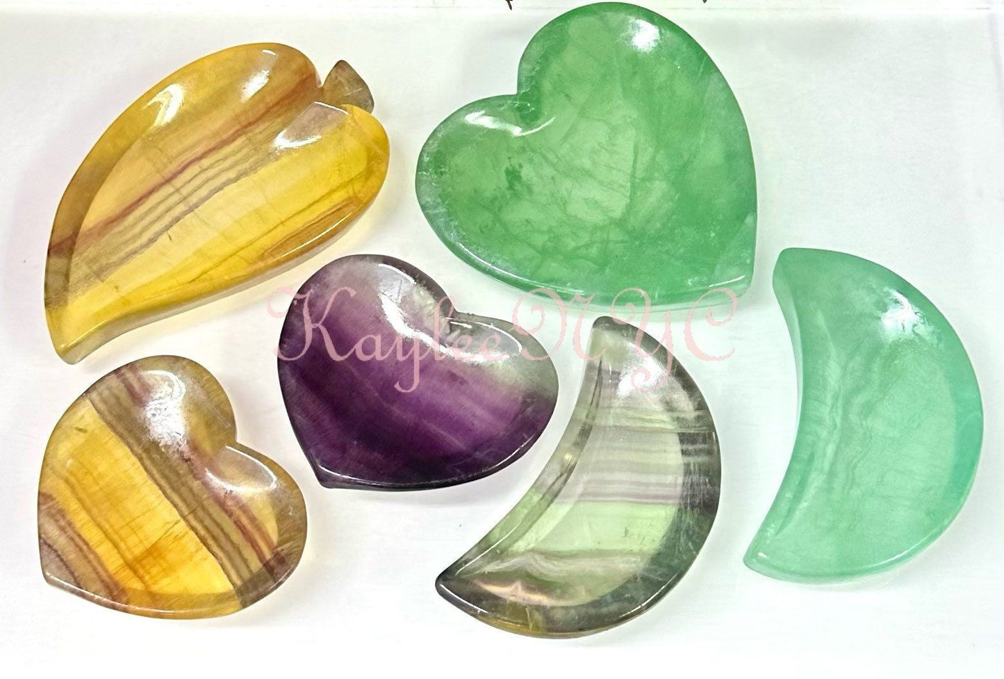 Wholesale Lot 6 pcs Natural Fluorite mixed Bowls Crystal Healing Energy