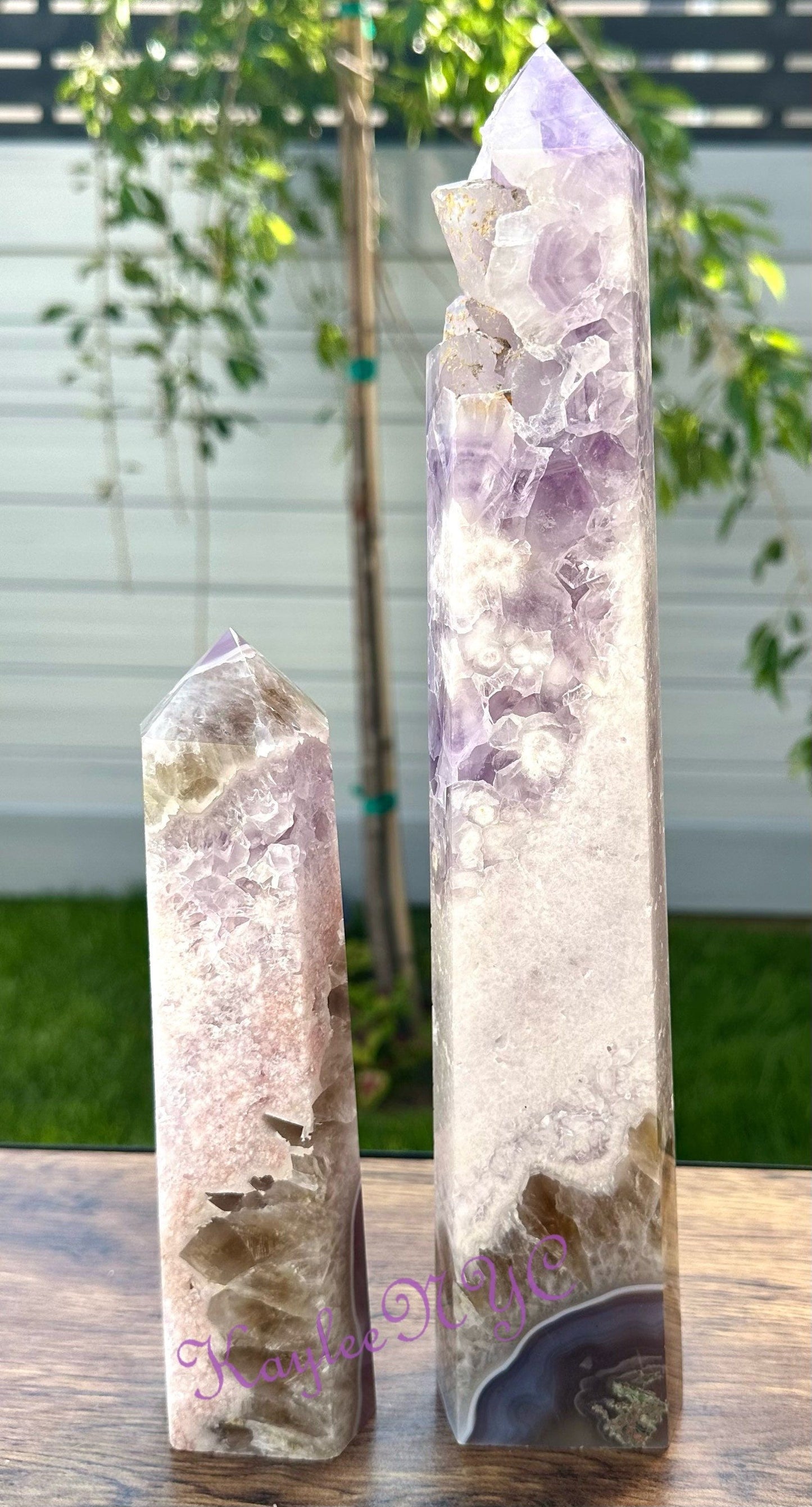 Wholesale Lot 2-3 pcs large Natural Pink Purple Amethyst obelisk Tower Point Crystal Healing Energy 4.8-5lbs