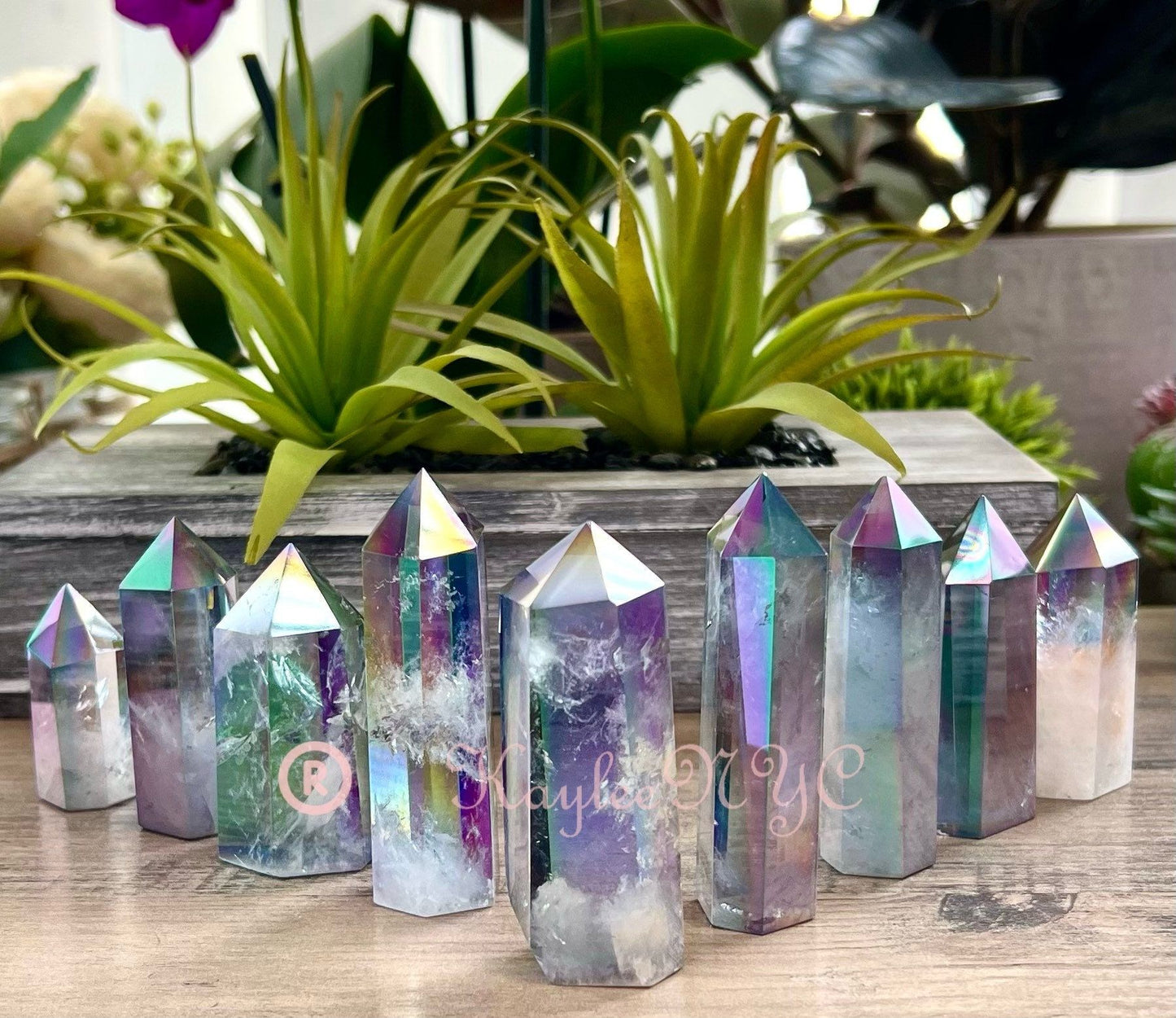 Wholesale Lot 1 lb Tanzine Aura Quartz Tower Obelisk Point Crystal Energy Healing