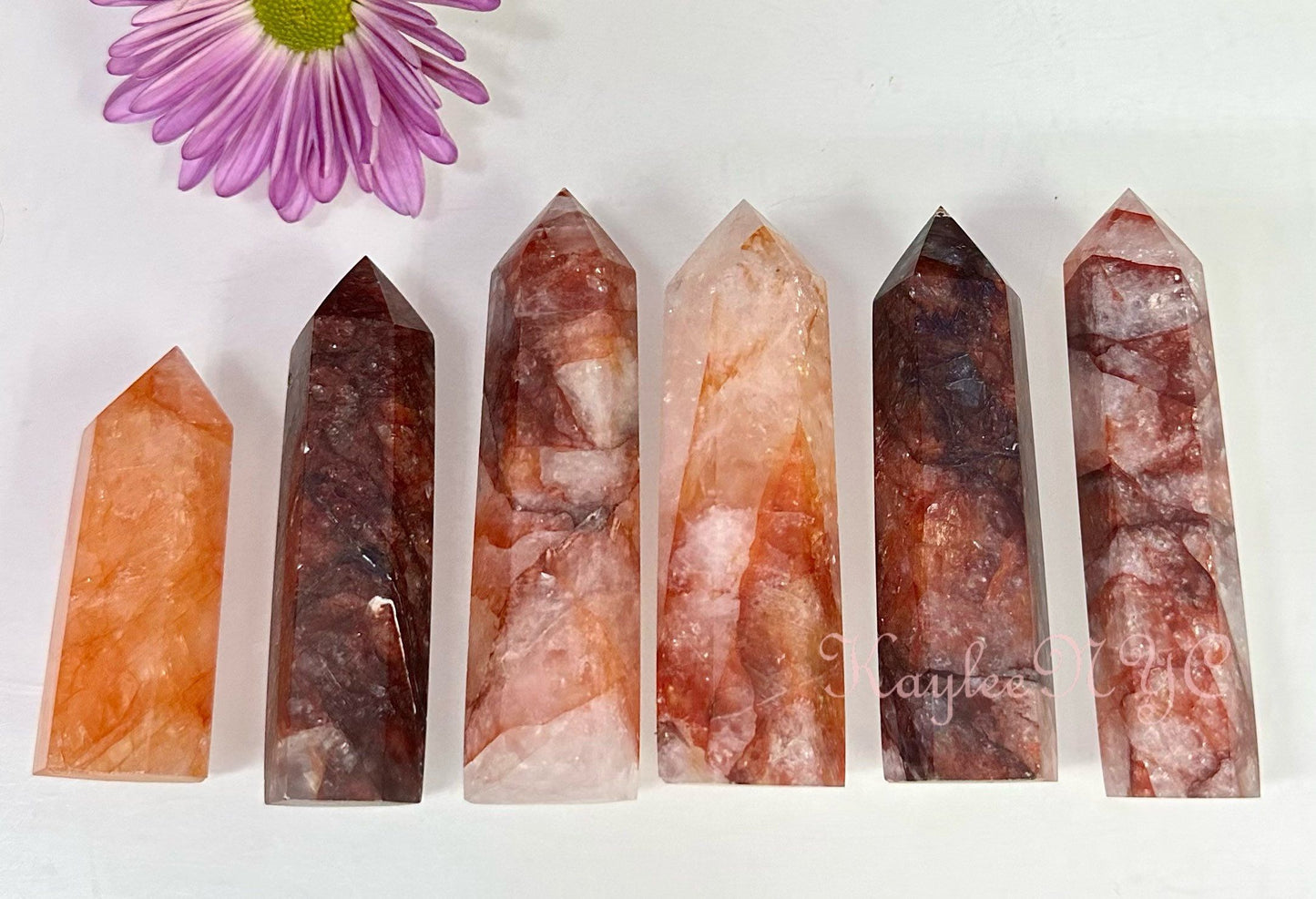 Wholesale Lot 1 Lb Natural Hematoid Fire Quartz Obelisk Tower Point Crystal Healing