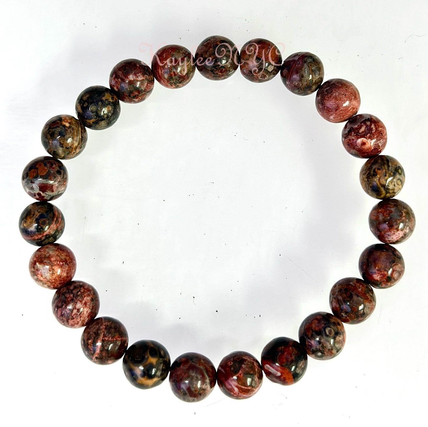 Wholesale Lot 6 Pcs Natural Leopard Skin 8mm 7.5” Crystal Healing Stretch Bracelet