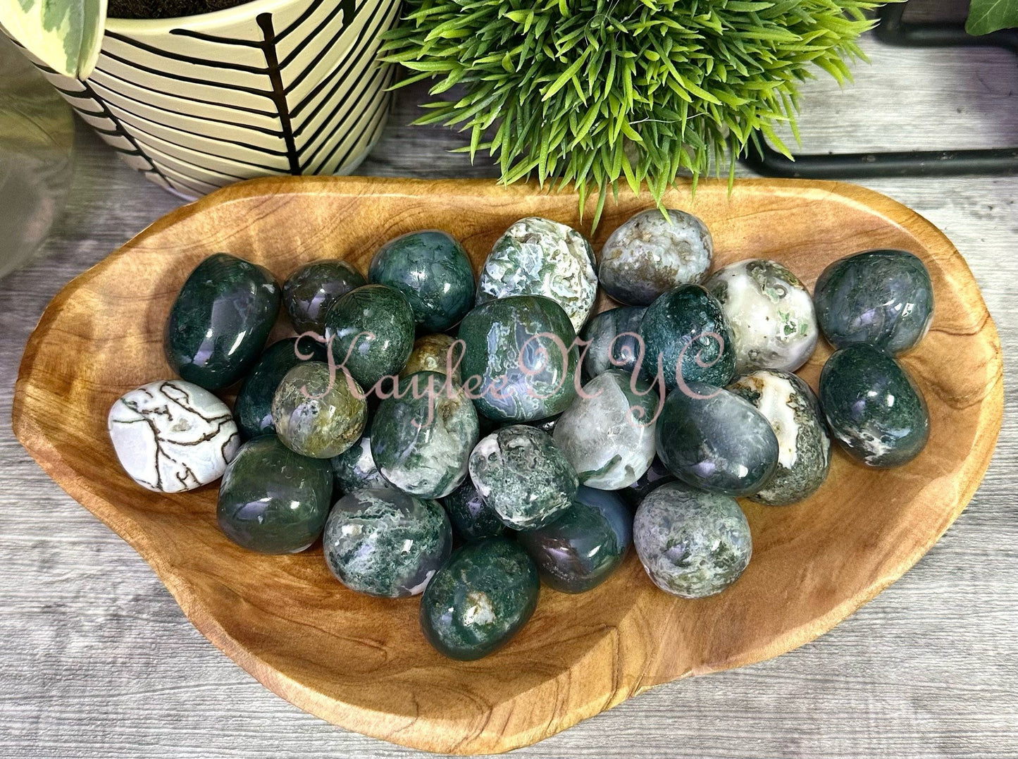 Wholesale Lot 2 lbs Natural Moss Agate Tumble Crystal Nice Quality Healing Energy