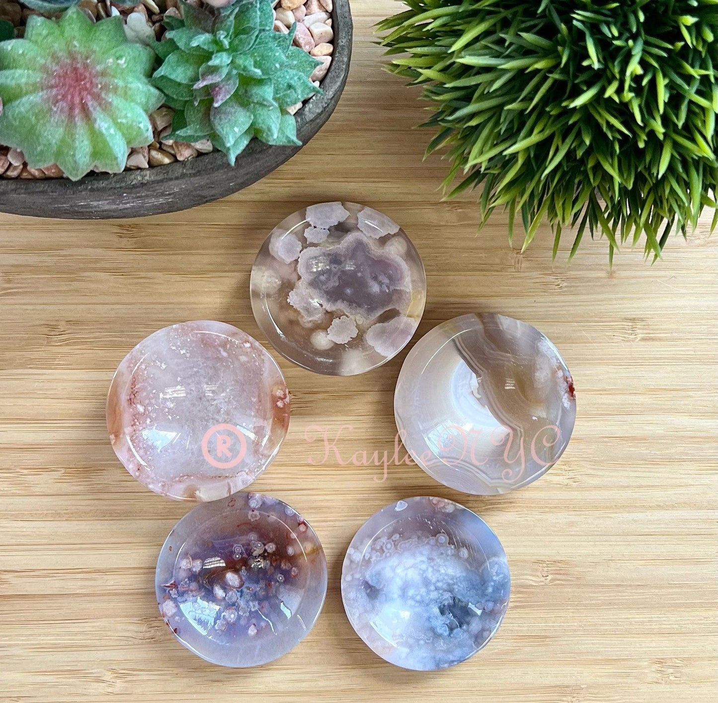 Wholesale Lot 5-8 pcs Natural Flower Agate Bowls Crystal Healing Energy 0.9 to 1 lb