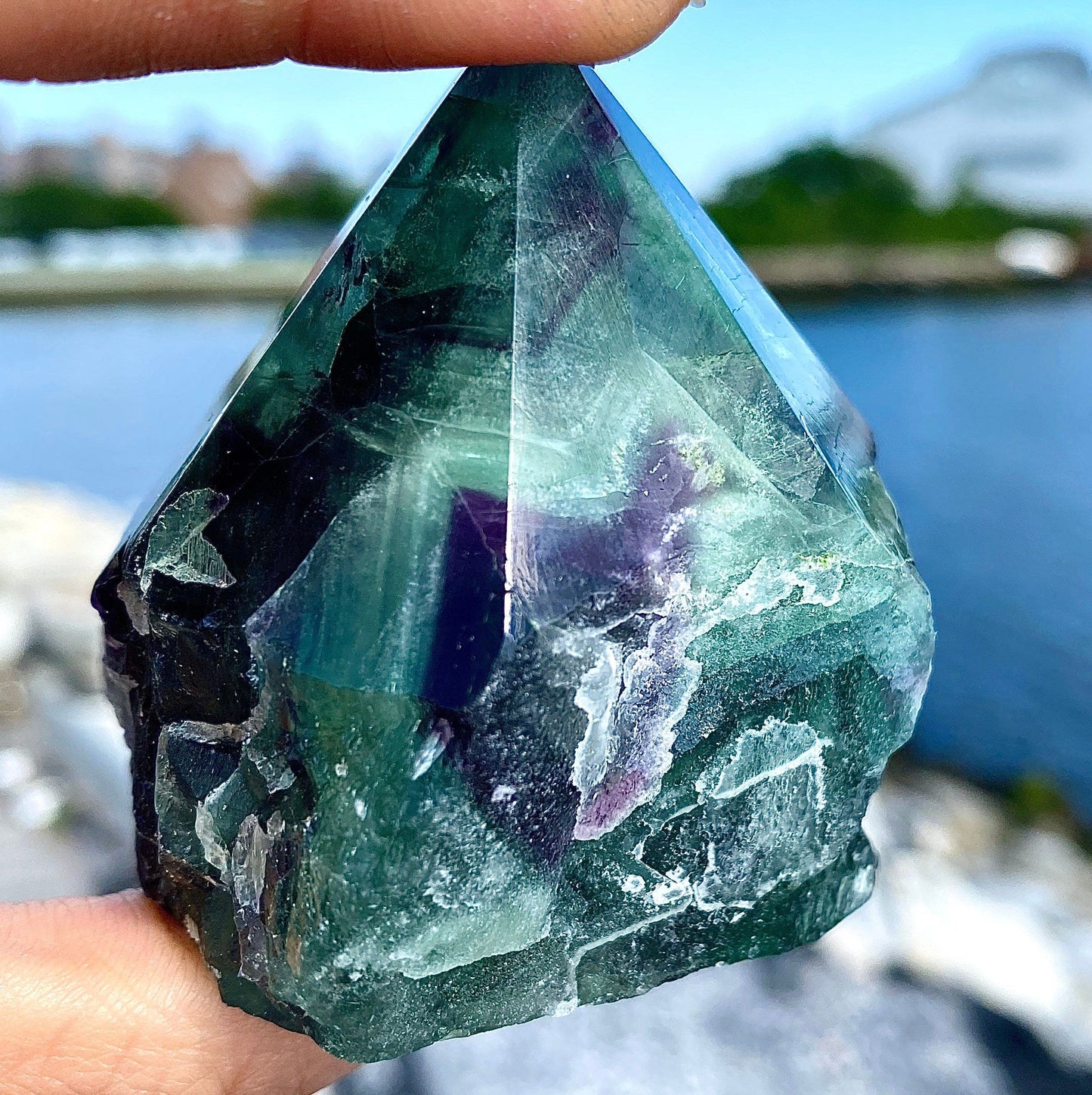 Wholesale Lot 2 Lbs Fluorite Semi Polished Points Crystal Natural Energy