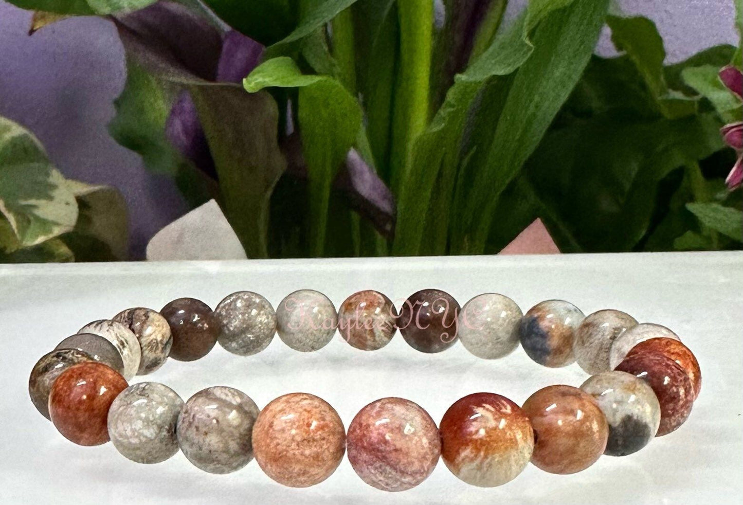 Wholesale 6 Pcs Natural Fossil Coral 8mm 7.5” Crystal Healing Stretch Bracelet